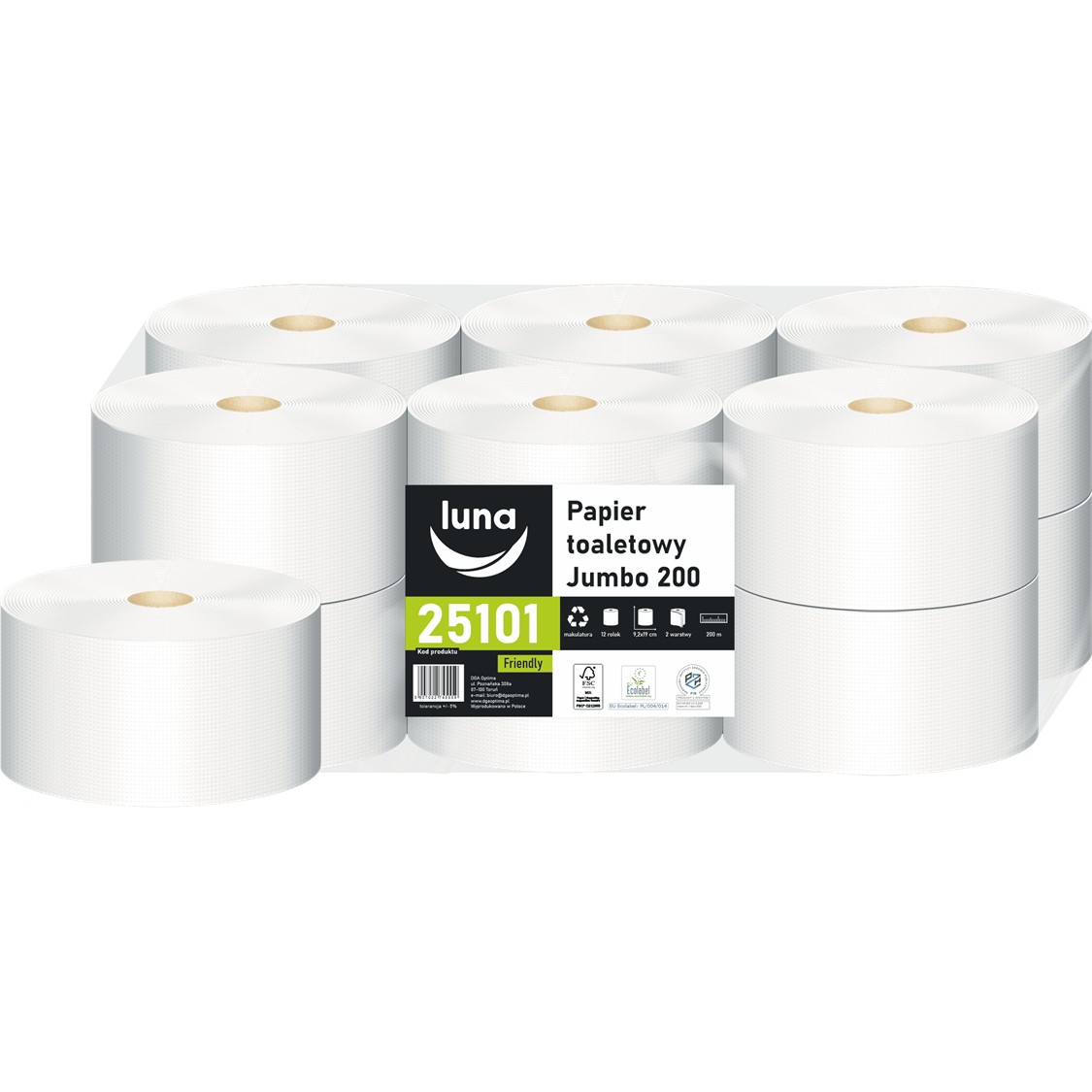 Papier toaletowy jumbo A’12 340 makulatura fi 27  2 warstwy-106132